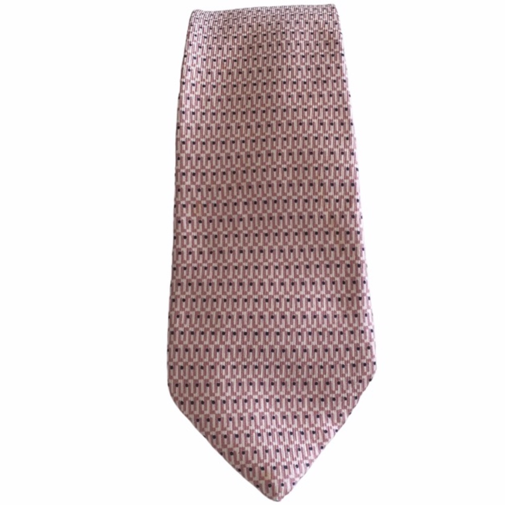 Vintage Sulka handmade pink &blue pattern tie